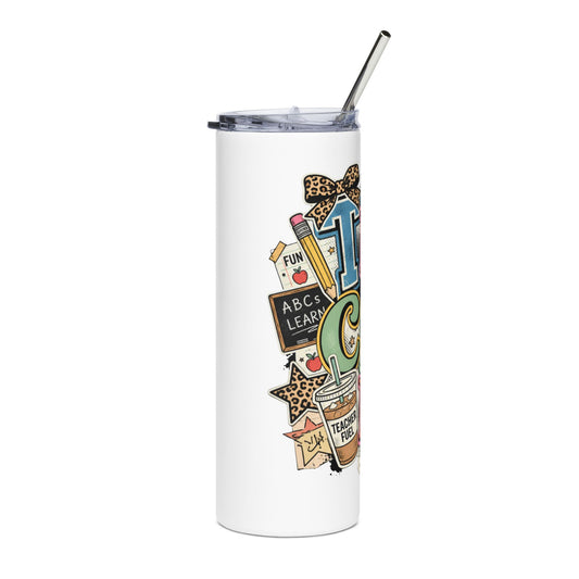 Teacher Coffee Tumbler – Colorful 'Teacher' Design, 20oz Stainless Steel Travel Cup