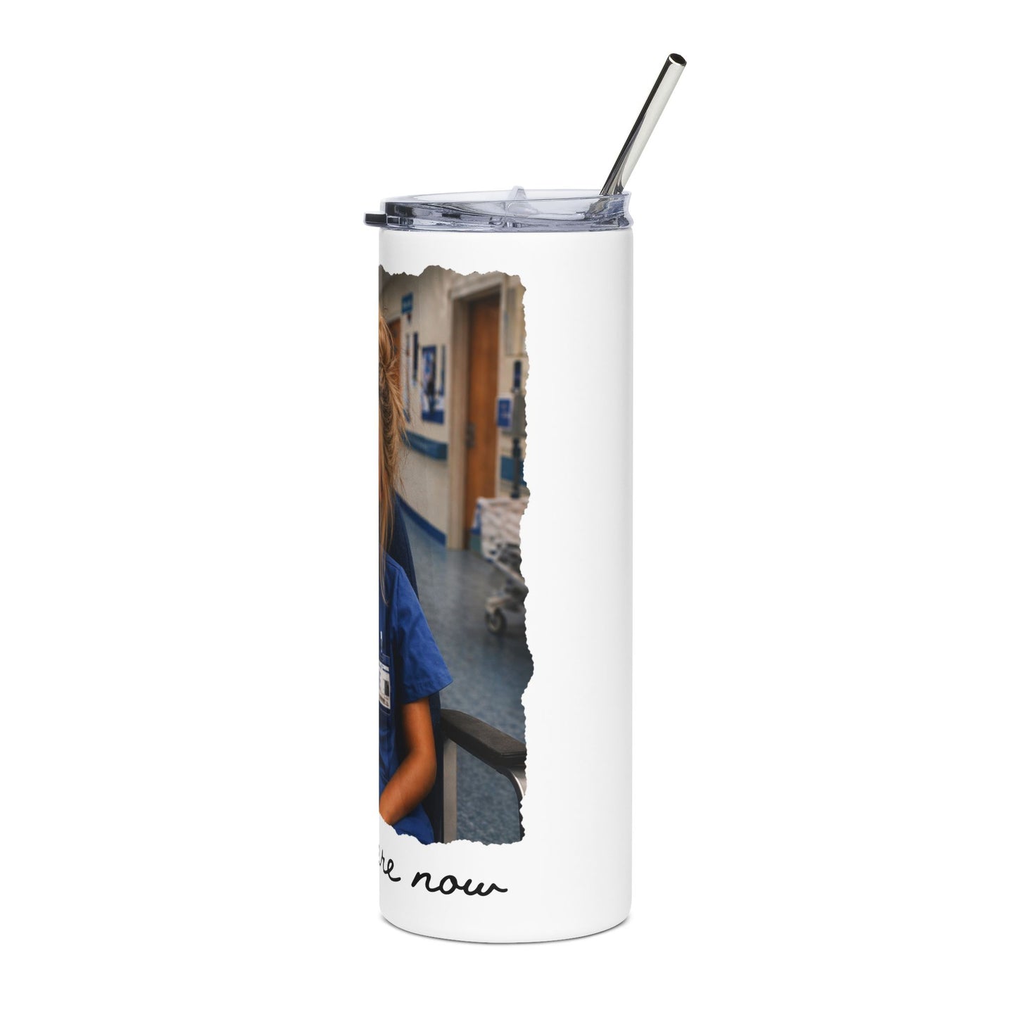 Nurse Life 20oz Stainless Tumbler – 'I Live Here Now' Coffee Travel Mug
