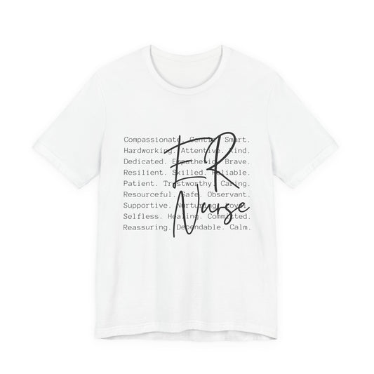 Nurse Script Tee — Inspirational Nurse Word Cloud Shirt