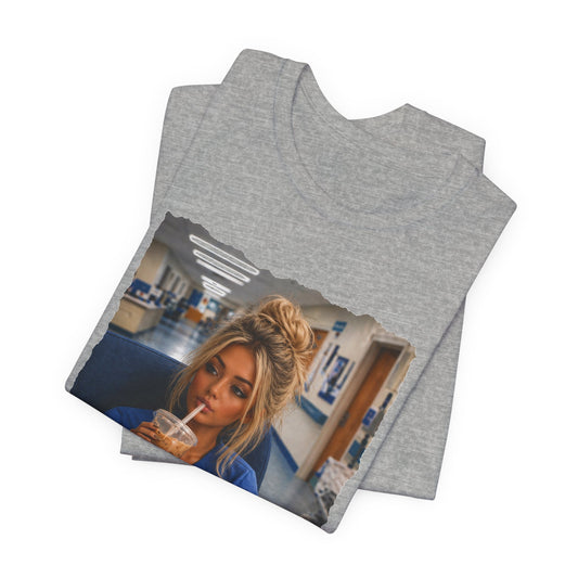 Nurse Life Tee — "I Live Here Now" Hospital Scrubs Photo T-Shirt