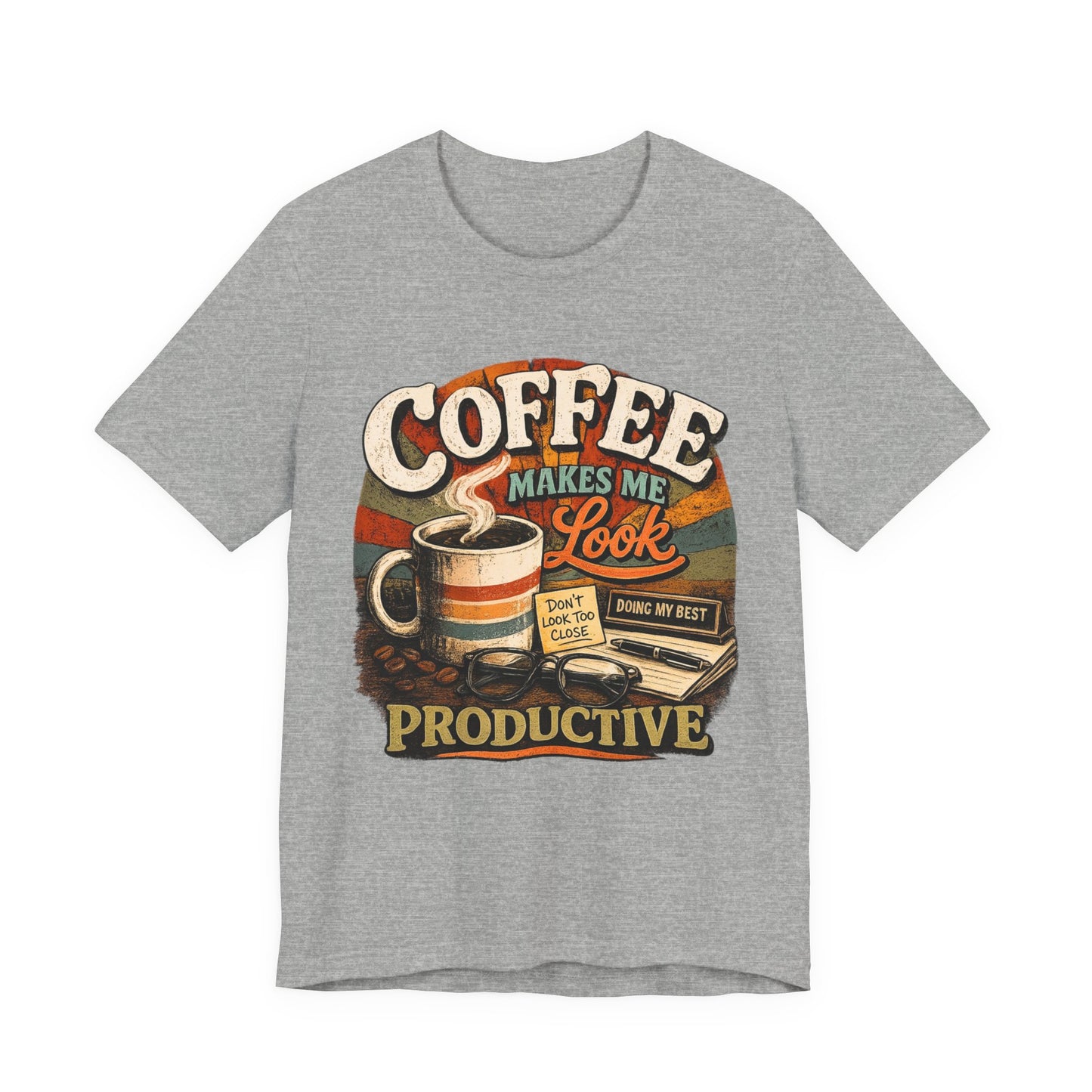 Coffee Makes Me Look Productive Funny Coffee T-Shirt | Cubicle Society Co.