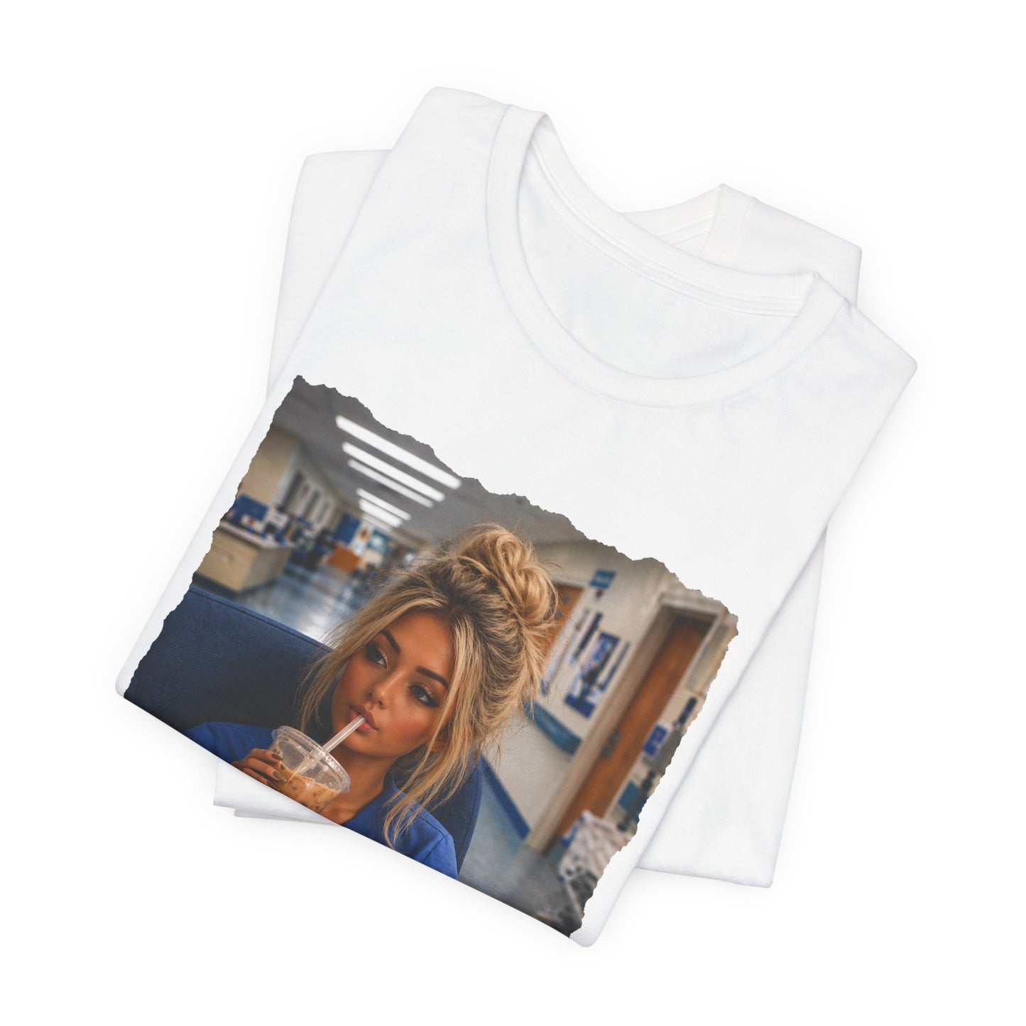 Nurse Life Tee — "I Live Here Now" Hospital Scrubs Photo T-Shirt