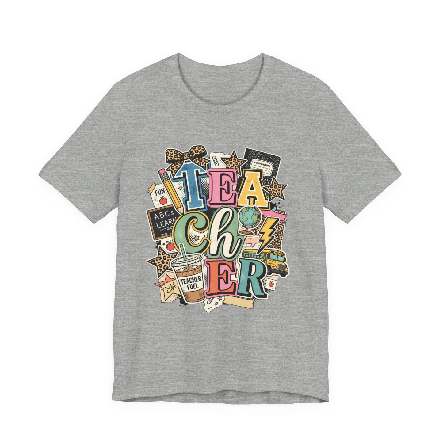 Teacher Colorful Collage Graphic Tee — Back to School Gift