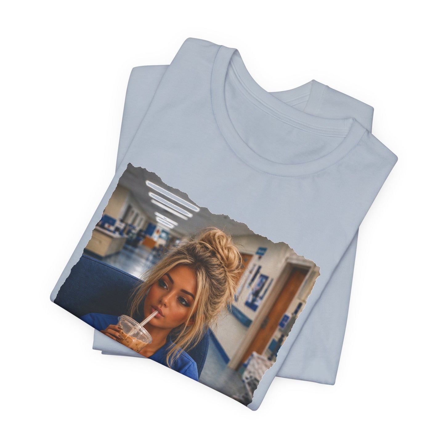 Nurse Life Tee — "I Live Here Now" Hospital Scrubs Photo T-Shirt