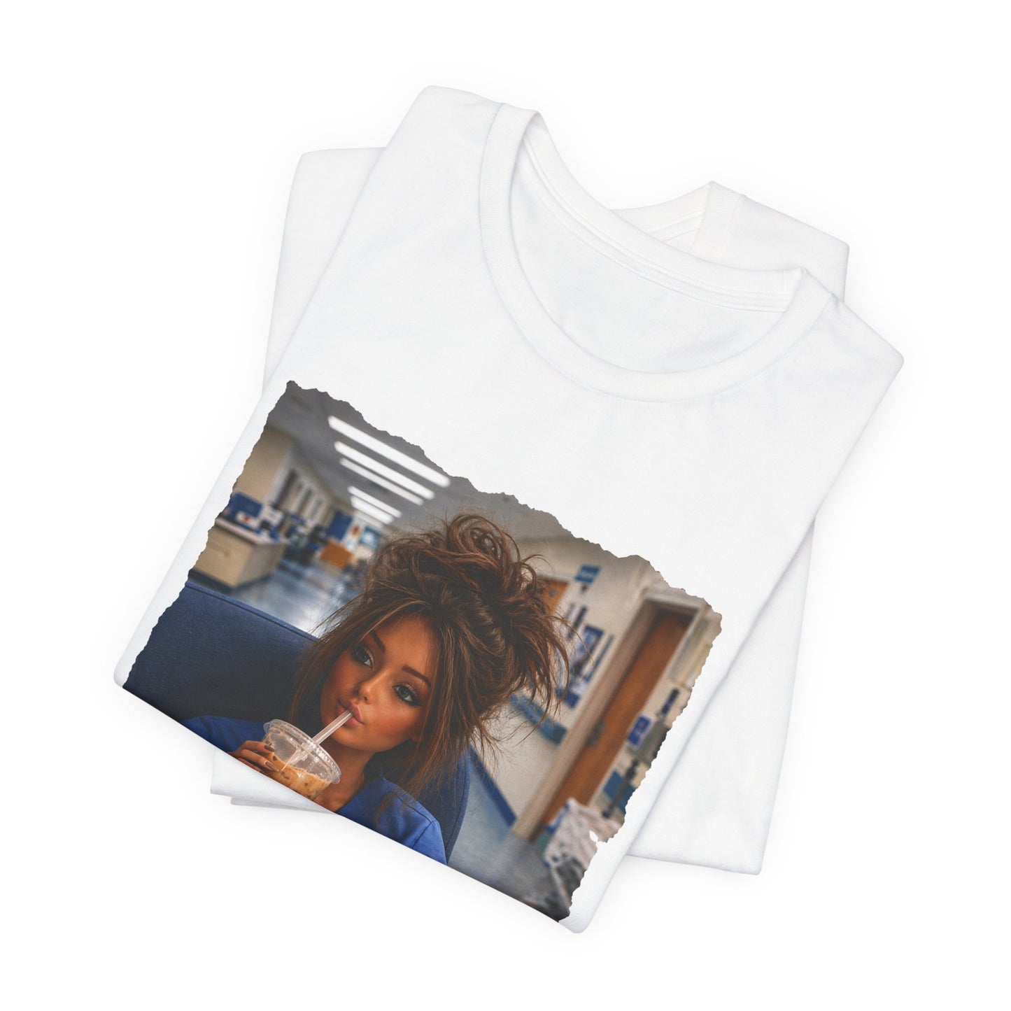 Nurse Life Tee — "I Live Here Now" Scrubs Coffee T-Shirt-brown beauty