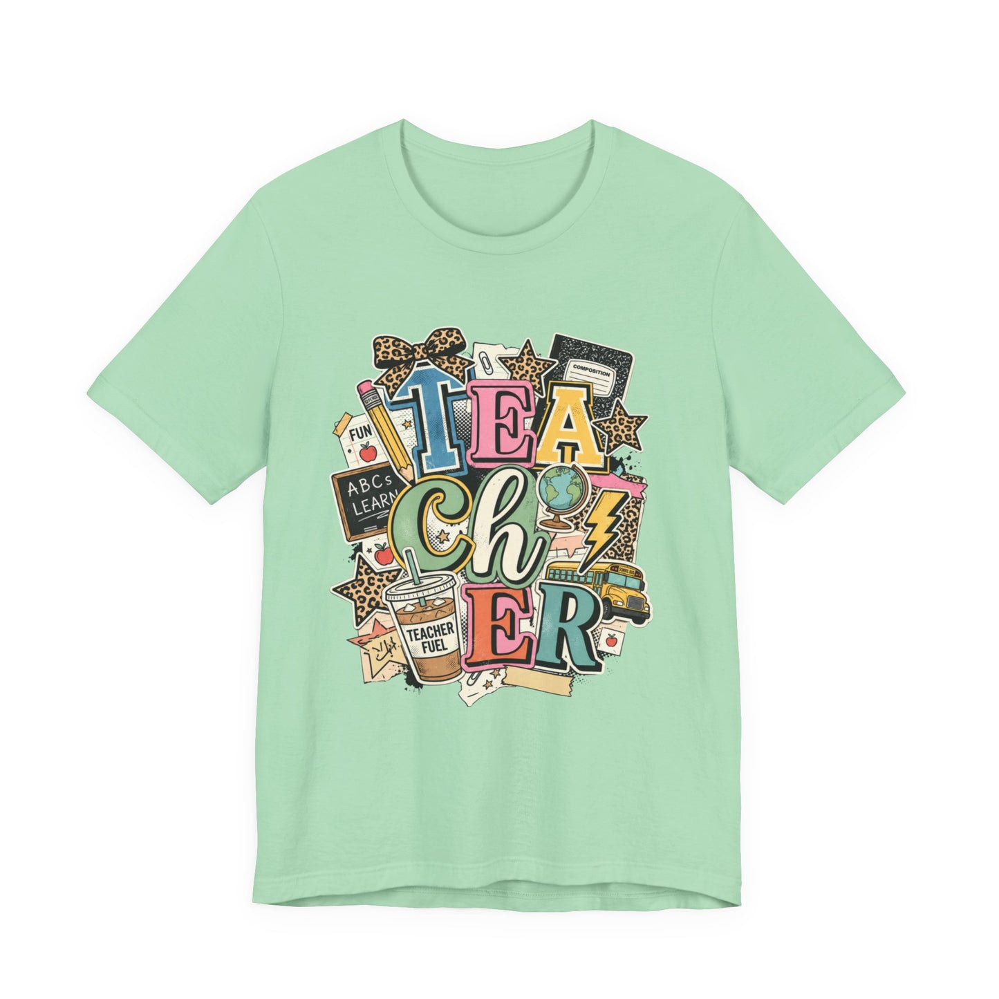 Teacher Colorful Collage Graphic Tee — Back to School Gift