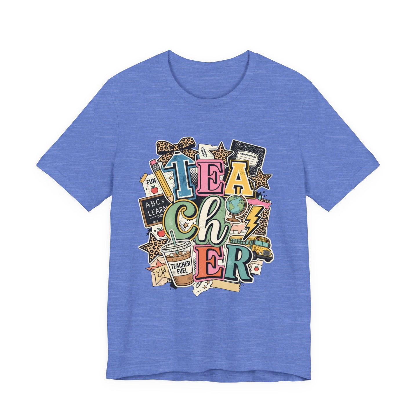 Teacher Colorful Collage Graphic Tee — Back to School Gift