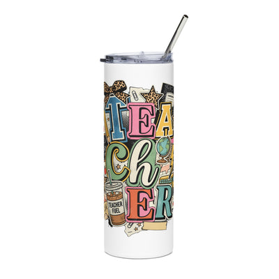 Teacher Coffee Tumbler – Colorful 'Teacher' Design, 20oz Stainless Steel Travel Cup