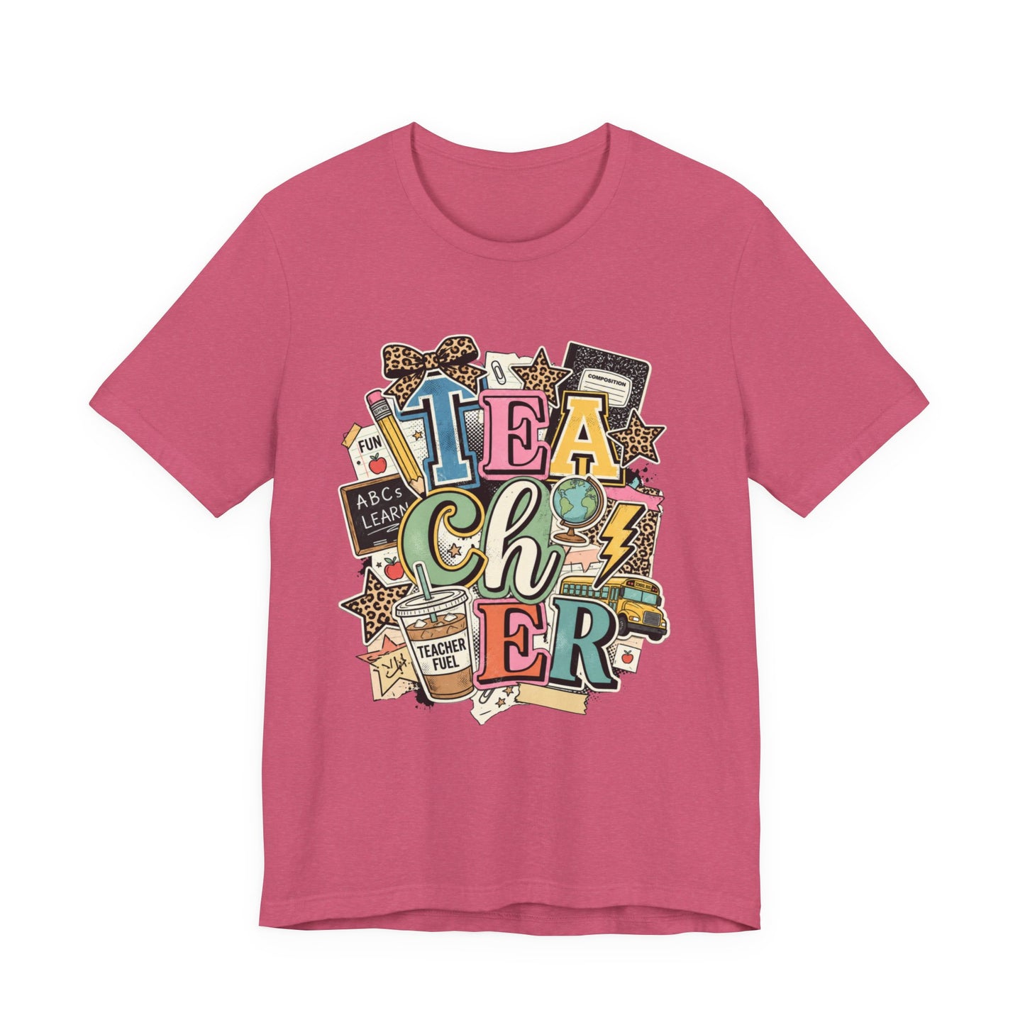 Teacher Colorful Collage Graphic Tee — Back to School Gift
