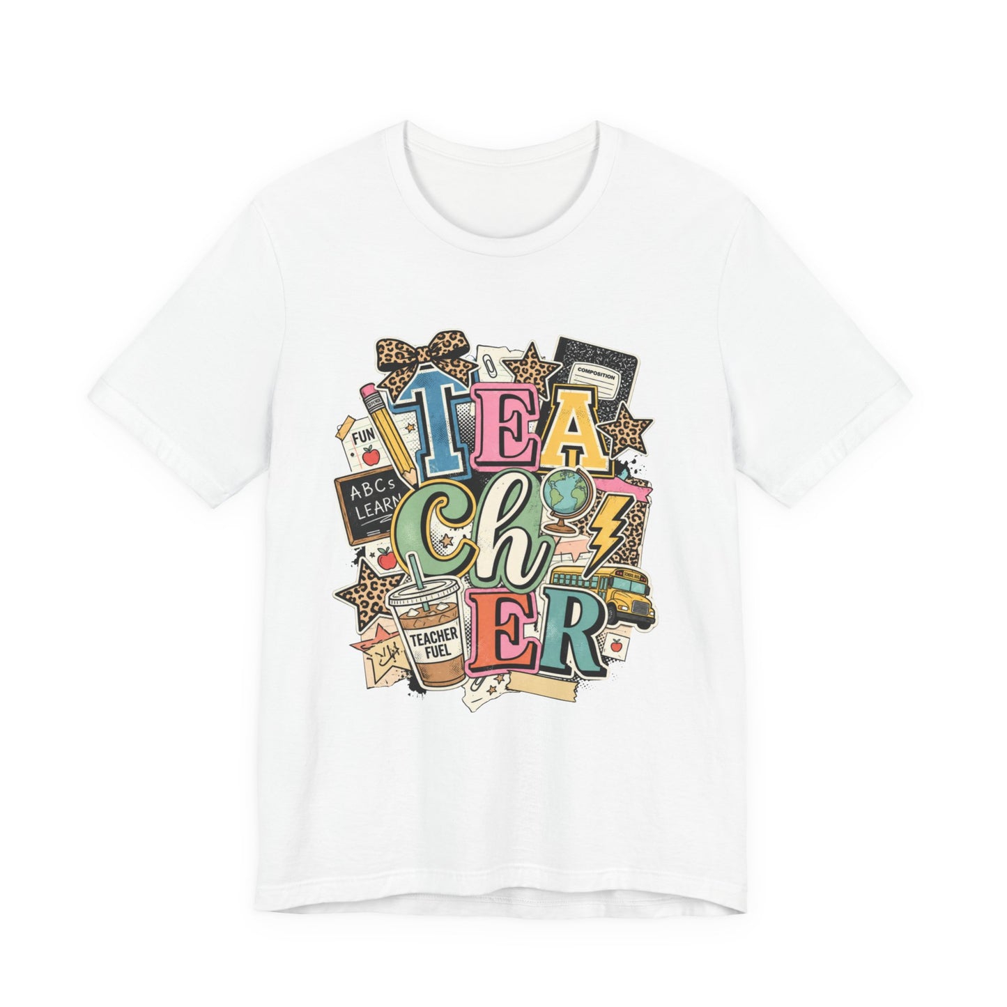 Teacher Colorful Collage Graphic Tee — Back to School Gift