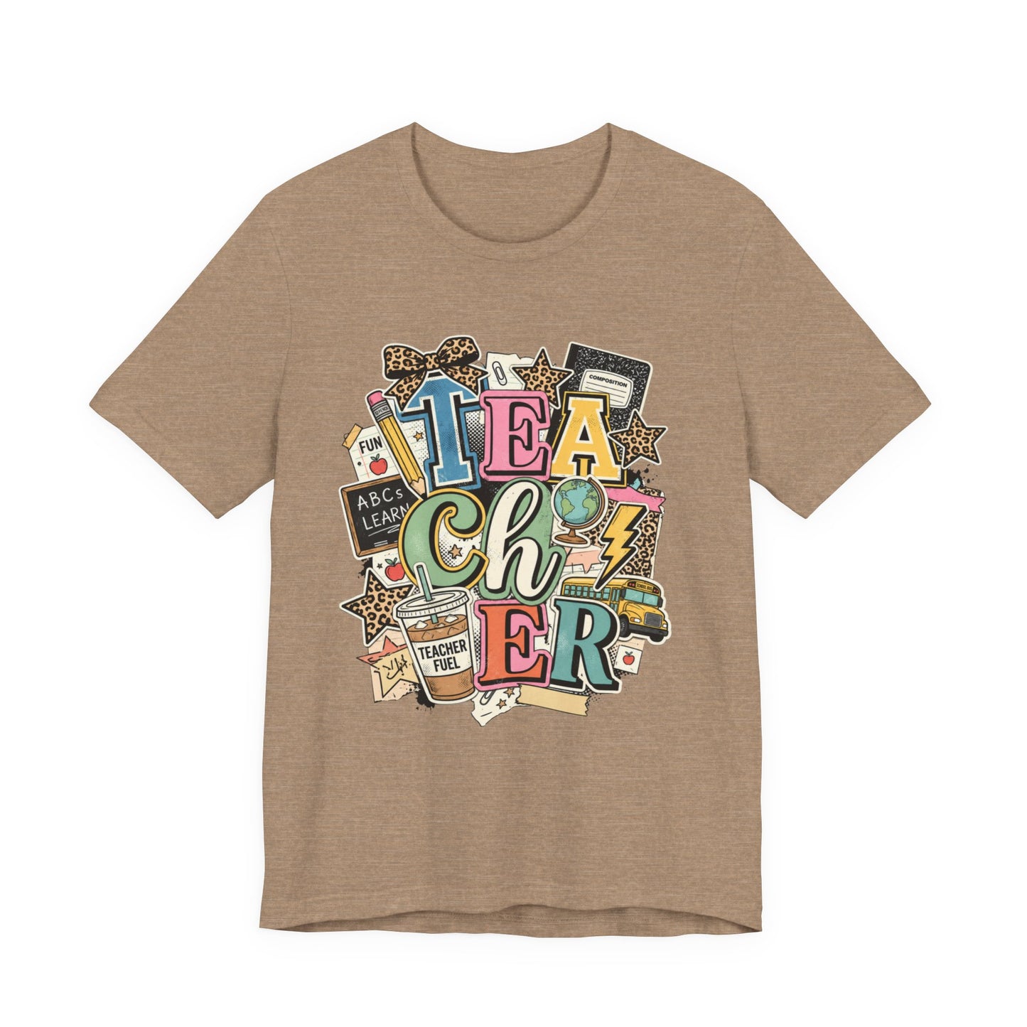 Teacher Colorful Collage Graphic Tee — Back to School Gift