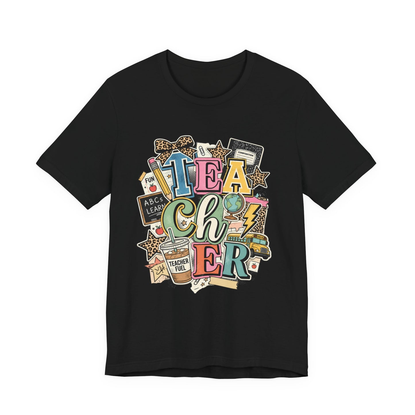 Teacher Colorful Collage Graphic Tee — Back to School Gift
