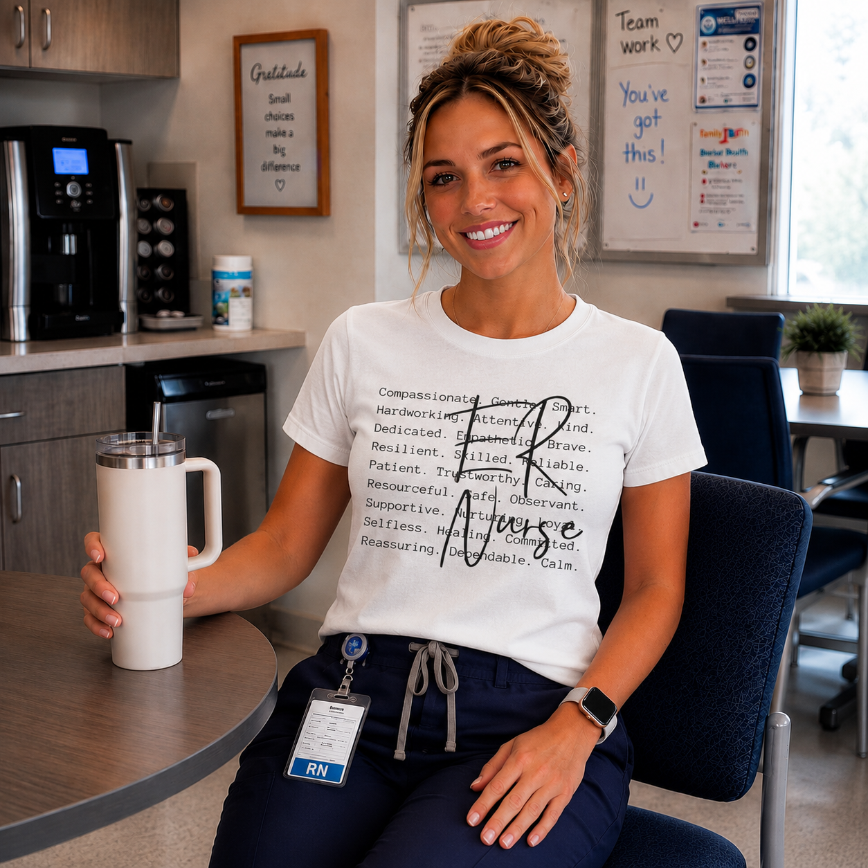 Nurse Script Tee — Inspirational Nurse Word Cloud Shirt